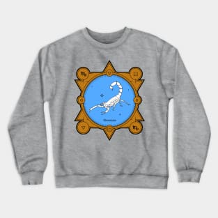 Scorpio zodiac Sign art blue and golden brown Crewneck Sweatshirt